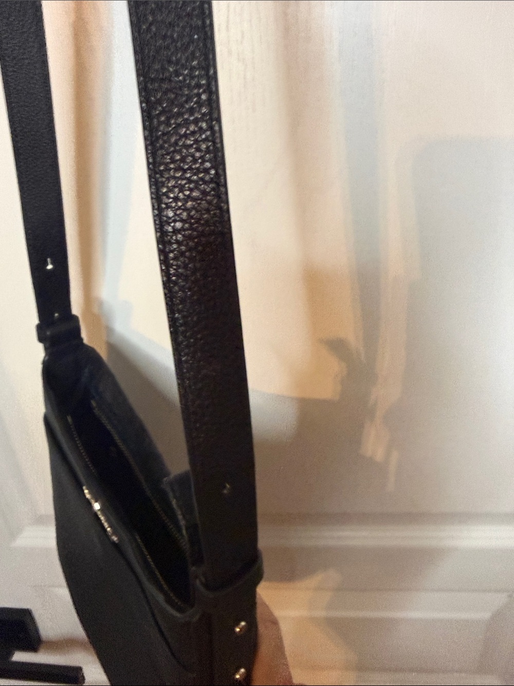 kate spade Black Pebbled Leather Crossbody with Gold Logo - Picture 11 of 13
